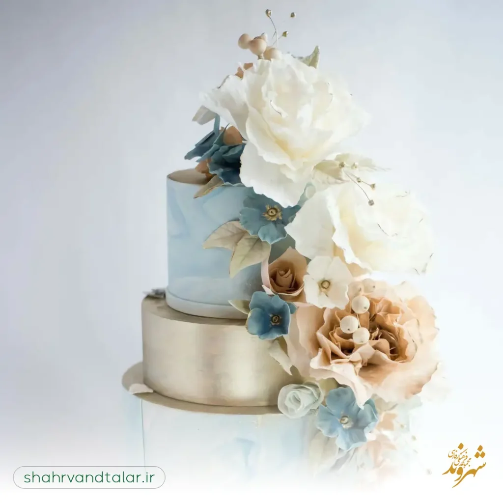 تزئین کیک عروسی  آبرنگی 