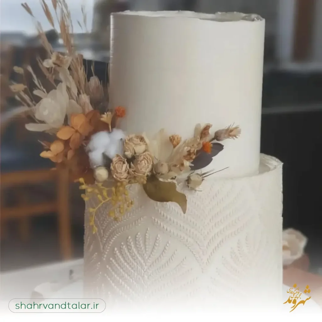 یک از انواع کیک عقدوعروسی الها گرفته از سبک بوهو