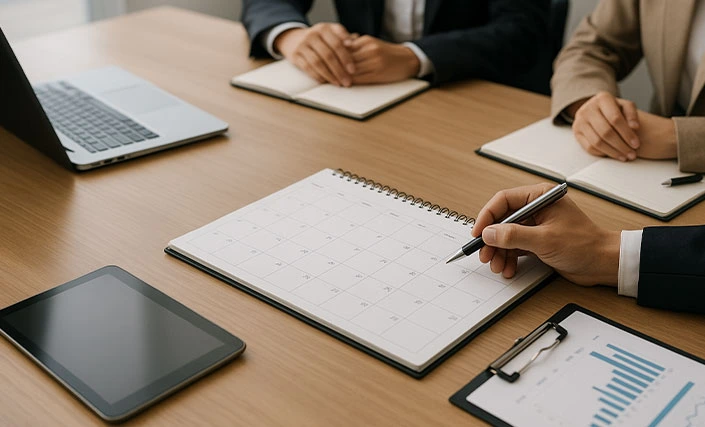 زمان بندی استاندارد نشست های شرکتی